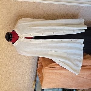 Spring Winter Cream Button Up Cape S M L